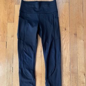 Lululemon tights with laser cut detail